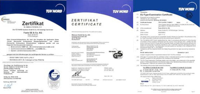 Certyfikaty TÜV NORD ISO 14001 45001 9001
