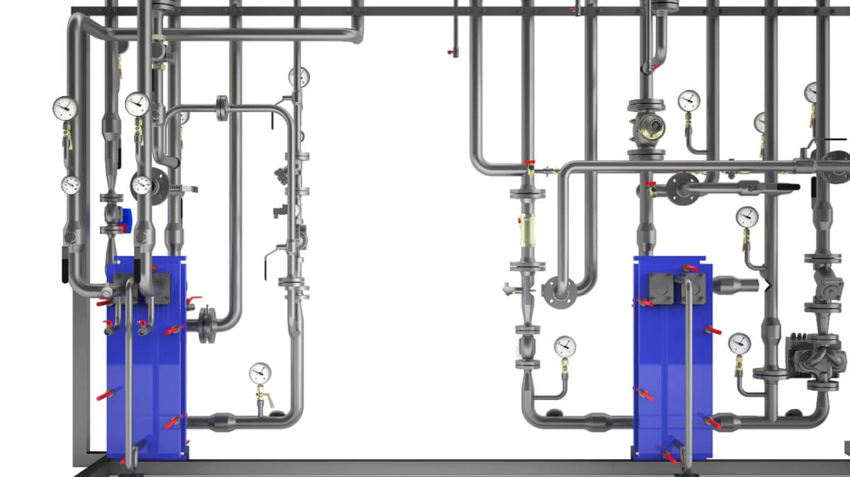 Kompletny system zasilania pneumatycznego w ciepłowni z kompresorem śrubowym i osuszaczem