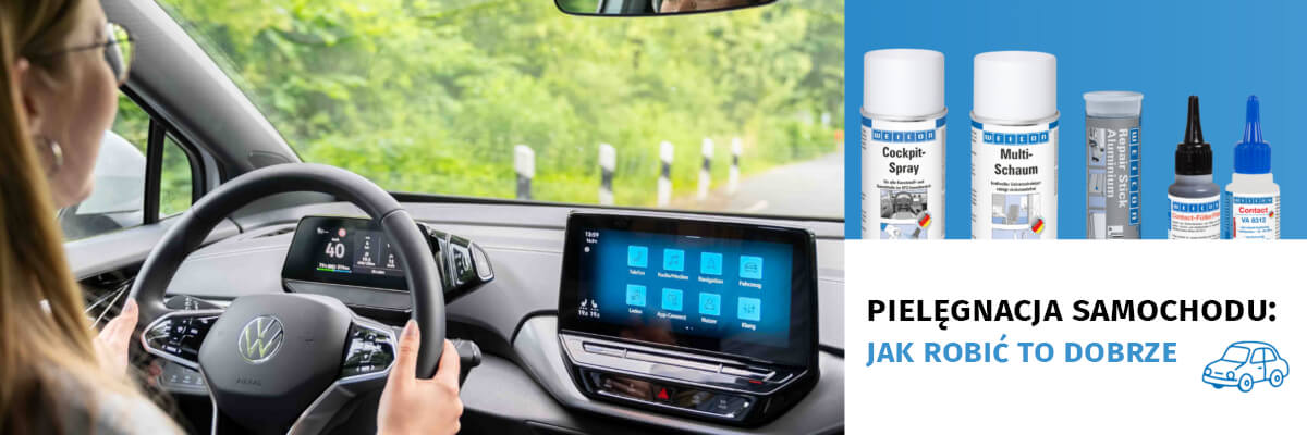 Usuwanie rys z felg aluminiowych – przygotowanie powierzchni Dokładne czyszczenie uszkodzonej felgi aluminiowej środkiem WEICON Surface Cleaner przed naprawą