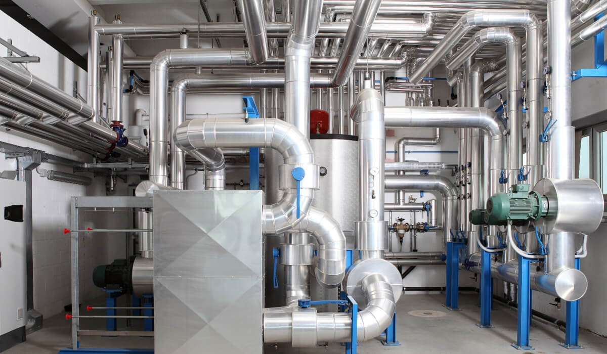 Instalacja pneumatyczna sterująca zaworami w kotłowni gazowej