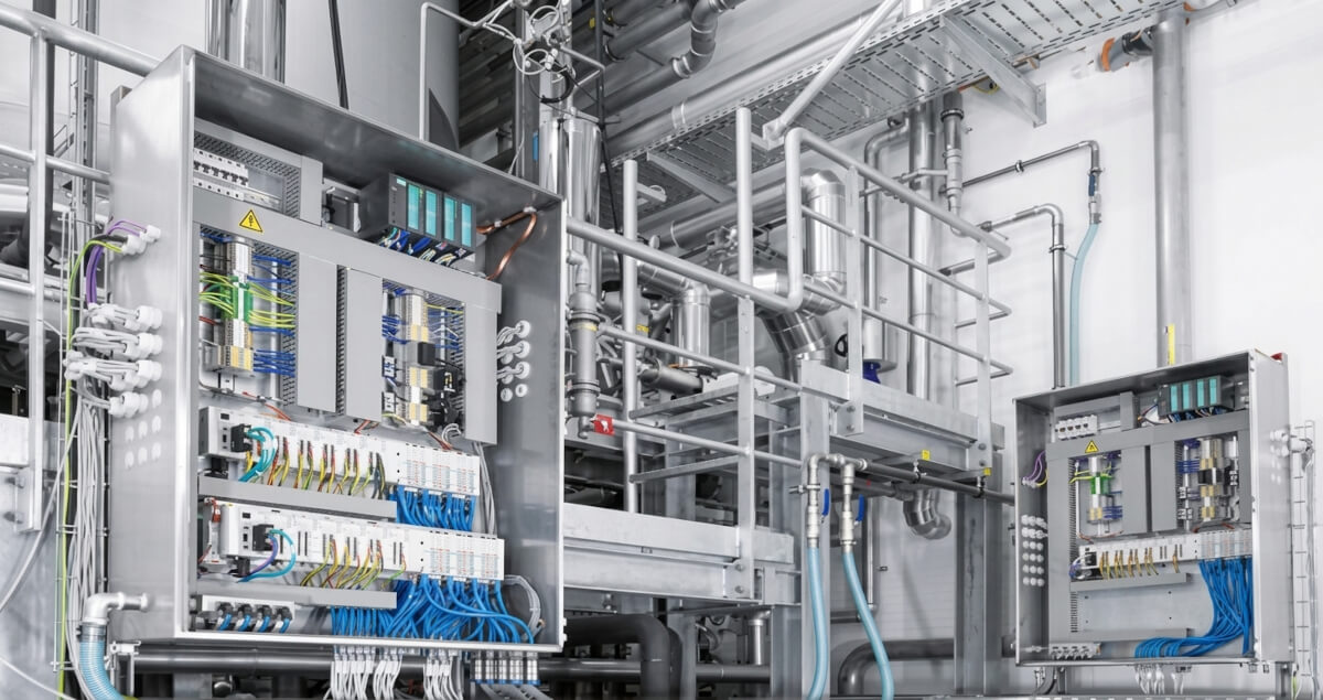 Wyposażenie rozdzielni elektrycznej – komponenty Kompleksowe wyposażenie rozdzielni elektrycznej obejmujące aparaturę elektryczną i wspierające systemy pneumatyczne