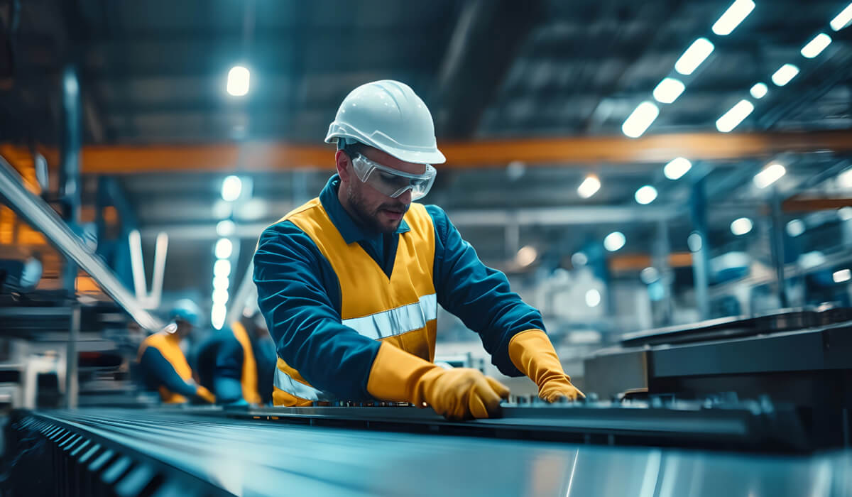 Zalewanie form i kokil Fragment linii zalewowej z widocznym napędem pneumatycznym (siłownikiem) w osłonie termicznej