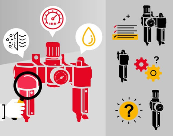 Przygotowanie powietrza - zestaw filtr-reduktor Zespół przygotowania powietrza FRL chroniący narzędzia pneumatyczne przed wodą i pyłem