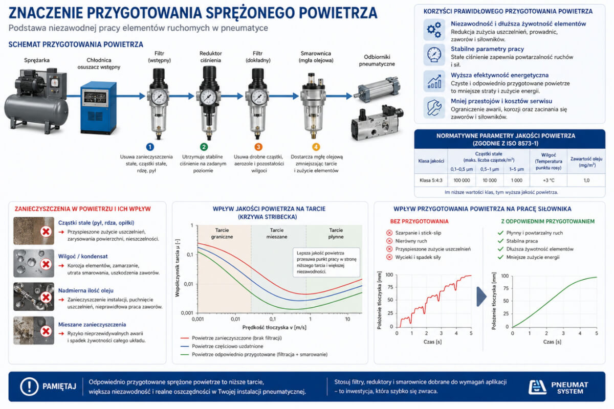 Znaczenie przygotowania sprężonego powietrza w tribologii Znaczenie przygotowania sprężonego powietrza dla ochrony warstwy smarnej przed zanieczyszczeniami i kondensatem