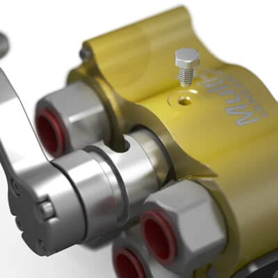 Mechanizm dźwigni ręcznego sprzęgła wielokrotnego Multi-X przeznaczonego do pracy w wymagającej hydraulice mobilnej