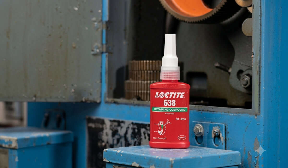 Klej do łożysk i tulei Loctite 638 Aplikacja kleju anaerobowego Loctite 638 do mocowania elementów cylindrycznych i zabezpieczania łożysk