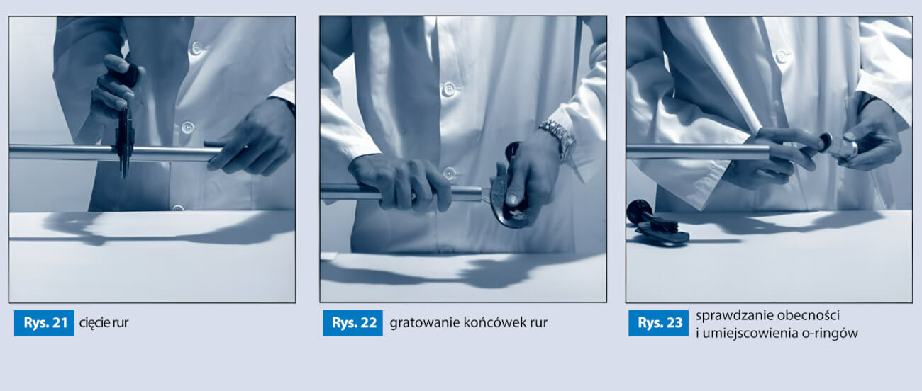 Sprawdzanie obecności oraz umiejscowienia o-ringów Montaż - weryfikacja obecności i umiejscowienia o-ringów