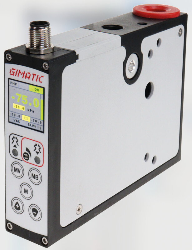 Generator podciśnienia Gimatic zawiera ekran LCD do kontrolowania pomp