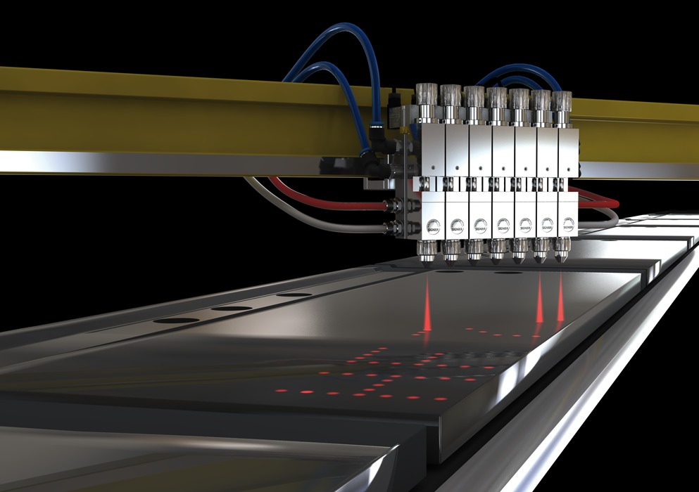 Znakowanie produktów przez automaty Signier Zastosowanie pistoletu Signier